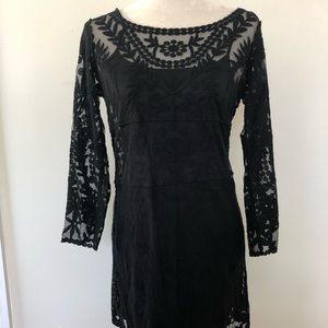 Black Lace Express Dress Medium